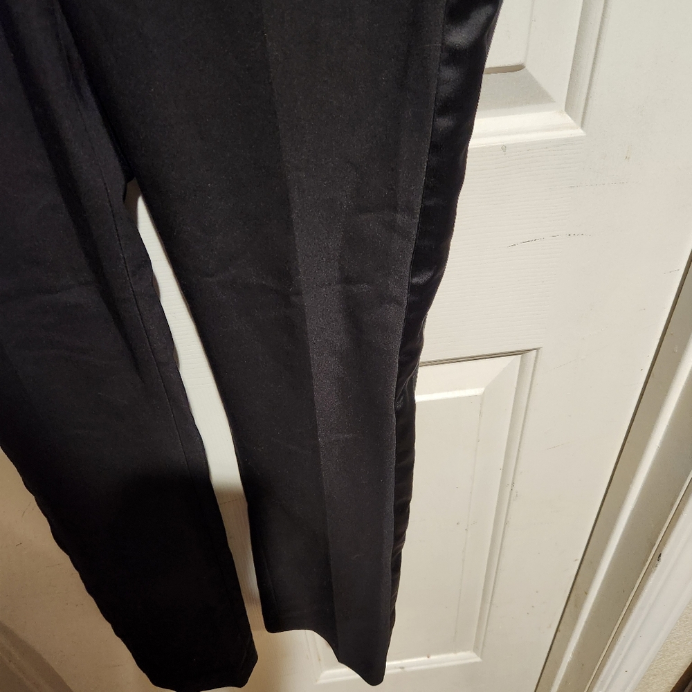 Express Columnist Black Ankle Satin Side Paneo Pants Size 4 - Picture 7 of 7